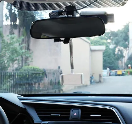 Supporto per telefono con supporto per specchietto retrovisore per auto a 360 gradi per iP...