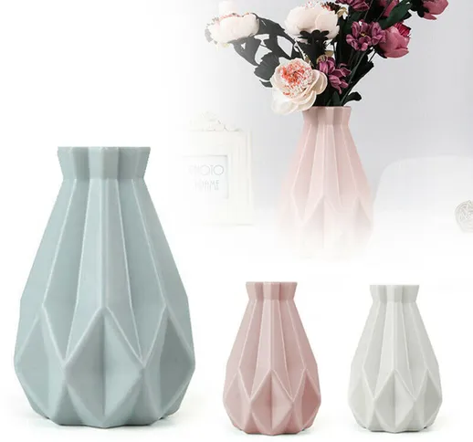 Vaso di plastica origami multi-stile Vaso di fiori in ceramica imitazione bianca Cesto di...