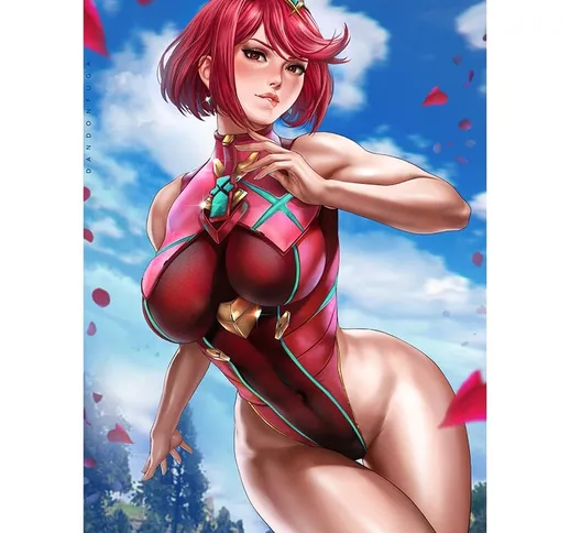 Anime Sexy Pink Bow Bikini Girl Pyra Canvas Art Poster Gioco Stampa Personalizzata HD Hang...