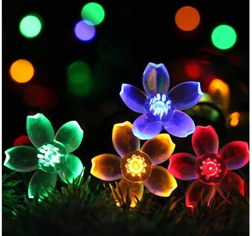 Luci a stringa di fiori solari per esterni impermeabili 50 decorazioni a luce fiabesca a L...