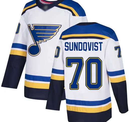 Maglia St. Louis Blues Oskar Sundqvist #70 bianca Authentic Away da uomo