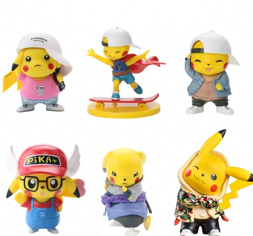 Cute Pokemon Action Anime Figure Pikachu Cosplay Set One Piece Rufy Modello Collector Deco...