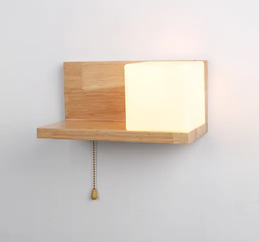 Lampada da parete in legno massello nordico in vetro creativo led moderno e minimalista in...