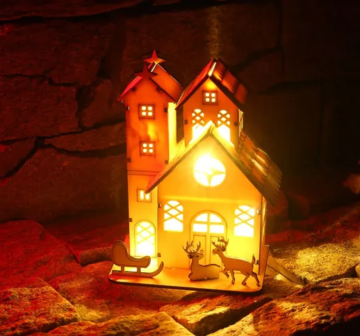 Christmas Wood Chalet LED Light Christmas Decorativo Hotel Bar Cafe House Festival Drop sh...