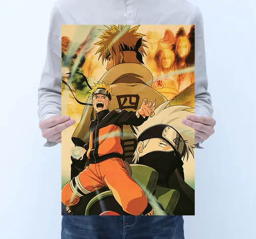 [B015] Naruto W Carta Kraft Poster retrò Home Bar Cafe Dormitorio Decorazione Pittura