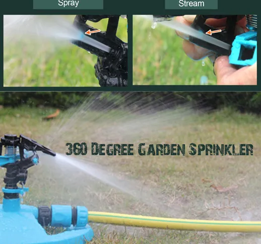 Irrigatore da Giardino a 360 Gradi Irrigatore Automatico a Spruzzo d'Acqua Sistema di Irri...