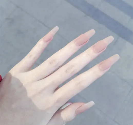 CS-14 bianco lungo T che macina unghie finte indossando adesivi per manicure unghie finite...