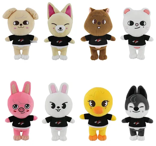 New Skzoo Stray Kids Peluche Stray Kids Wearing Clothes Bambola animale orso bruno