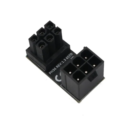 ATX 6Pin Femmina a 6Pin Maschio Adattatore angolato a 180 gradi per desktop Scheda grafica...