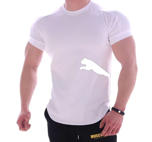 Muscle cross-border light board sport fitness a maniche corte T-shirt da uomo gillo elasti...