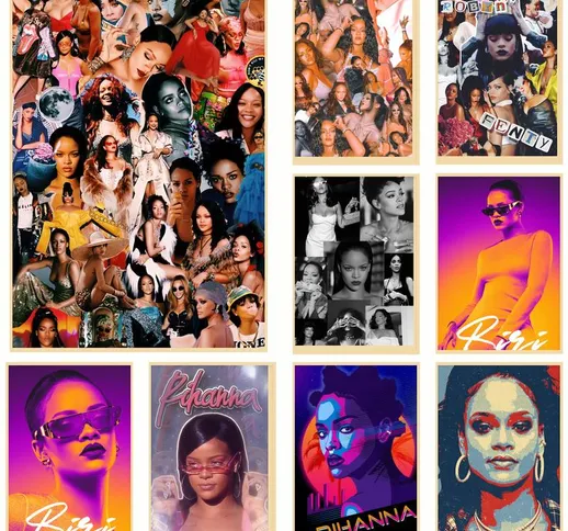 attore R-Rihannas-POSTER Poster su tela retrò Home Bar Cafe Art Wall Sticker Collection Pi...