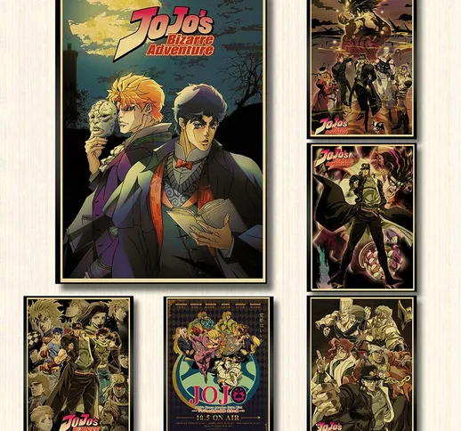 Anime JoJos Bizarre Adventure JOJO Canvas Poster Action Anime Retro Poster Pittura Wall Ar...