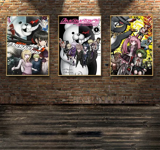 Anime Game Canvas Poster Danganronpa Retro Poster Canvas painting and Prints Home Room Bar...