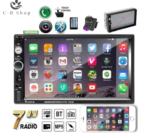 7 HD Car Stereo Radio Lettore MP5 Bluetooth Touch Screen Doppio DIN Lettore DVD HD FM/USB/...