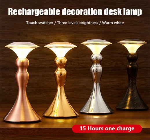 Lampada da tavolo a LED USB ricaricabile Touch Dimming Bar Lampada da tavolo impermeabile...