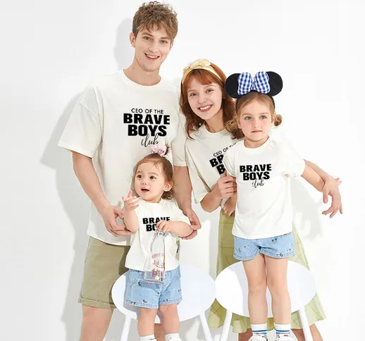 2021 estate nuove magliette a maniche corte per una famiglia di tre padri, madri e bambini...