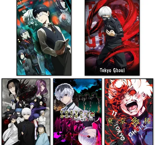 Tokyo Ghoul Anime Poster E Stampe Classico Giapponese Animazione Su Tela Pittura Soggiorno...