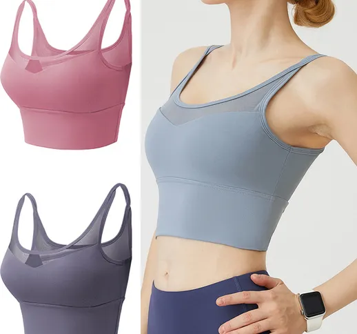 Polyester Fibra di poliestere Autunno Primavera Sport sexy Intimo sportivo Camisole Antiur...