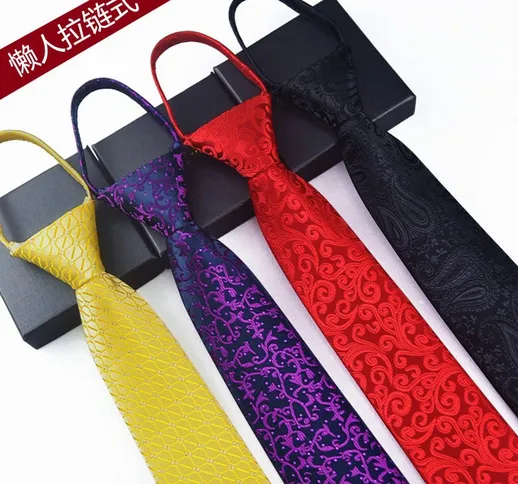 Lazy tie da uomo cerniera tipo 7CM tailleur sposo matrimonio senza nodi cacia da uomo di s...