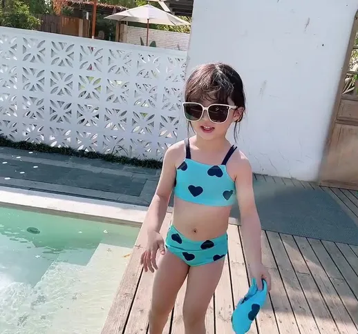 2021 Costume da bagno diviso per bambini coreani Bikini carino stile occidentale Pantalonc...