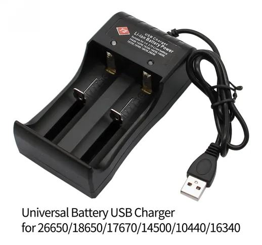 Universale 1/2 Slot Batteria 3.7V 18650 26650 14500 17670 Caricatore USB di Ricarica Intel...