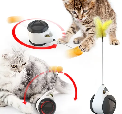 Bicchiere Altalena Giocattoli per Gatti Gattino Interactive Balance Car Cat Chasing Toy Co...