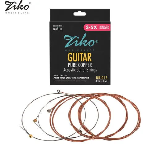 ZIKO DR-010 Corde per chitarra acustica Filo in lega esagonale Rame puro avvolto Membrana...