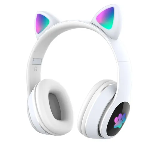 L400 Wireless Bluetooth Mini Cute Cat Ear Bambino Fascia sopra l'orecchio Musica Cuffie Re...