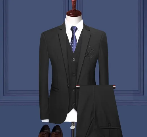 Vestito formale da uomo in tre pezzi con colletto rialzato in stile britannico 2021 nuovo...
