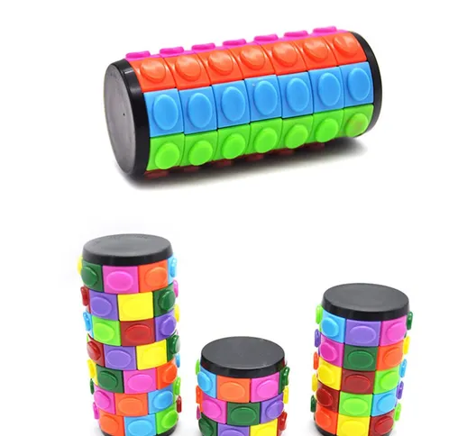 2020 Nuovo prodotto di tendenza Colore dei bambini Puzzle cilindrico Scorrevole 3D Cubo ma...