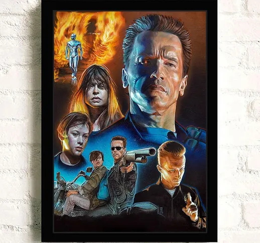 Poster su tela Stampe Movie Art The Terminator Wall Art Camera dei bambini Dipinti su tela...