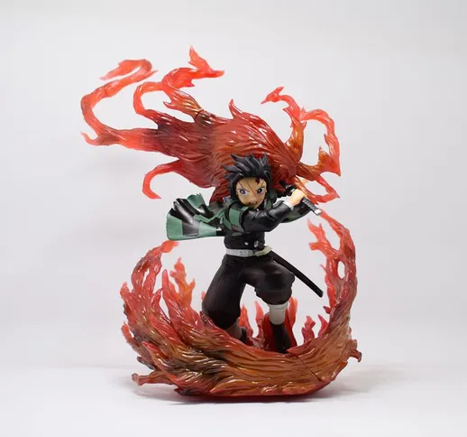 New Demon Slayer Blade Flame Battle Tanjirou Scene Model Figura in scatola