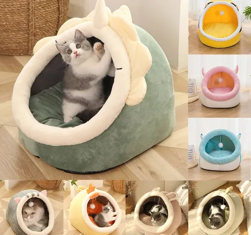 Cute Cat Bed Warm Pet Basket Accogliente Gattino Lettino Cuscino Gatto Casa Tenda Molto Mo...
