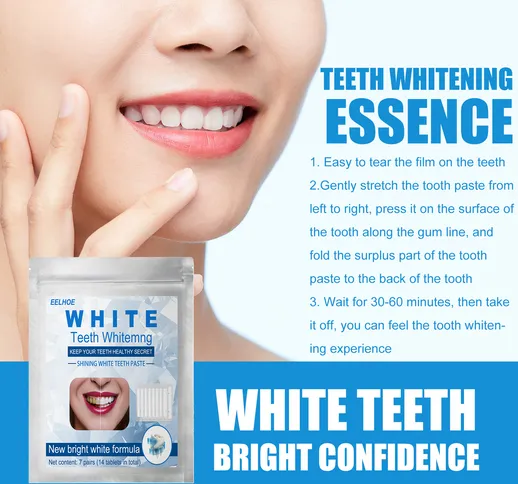 7 bellissimi adesivi per denti abbaglianti dentifricio in pasta 3D che sbiancano i denti