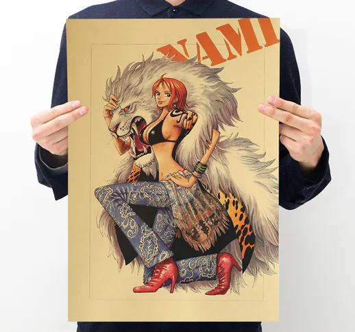 【A027】 Anime One Piece Nami Poster Carta Kraft Poster Bar Cafe Pittura Decorativa
