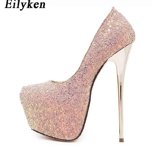 Eilyken 2021 New Platform Ultra High Tacchi da donna Scarpe Bling Pumps Party Dress Shoes...