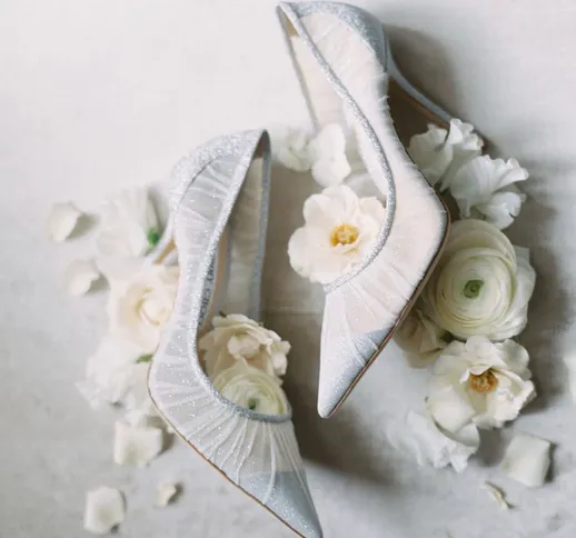 /LOVE balletto rosa scarpe da donna tacco alto in rete scarpe singole scarpe da sposa