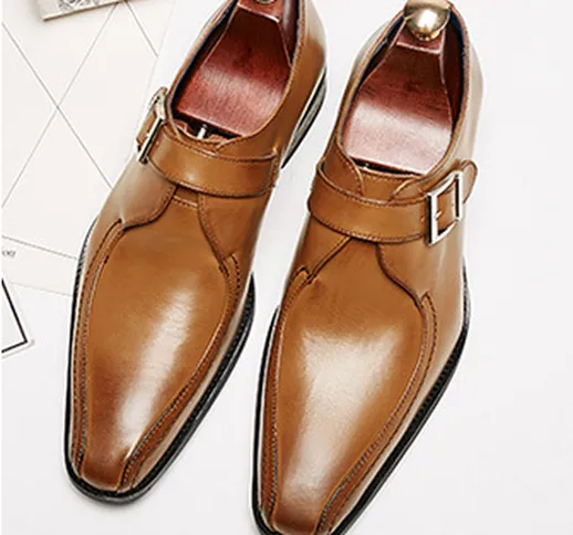 New Style Fashion Alta permeabilità in pelle solida fibbia cuciture scarpe casual scarpe d...