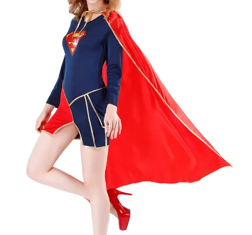 Vestito da supereroe Capitan America adulto Wonder Woman Outfit Superman con mantelli
