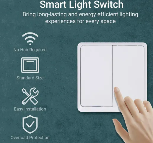 3 Gang Tuya Wifi Smart Light Switch Interruttore luce 2.4Ghz con timer Nessun filo neutro...