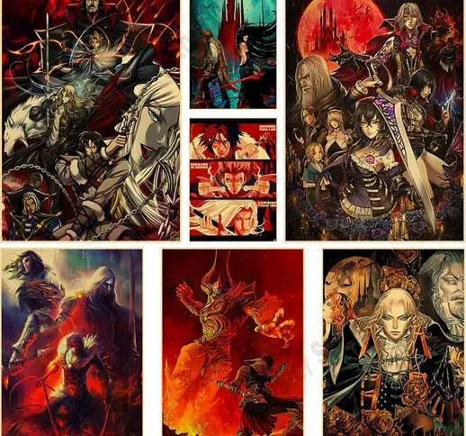 Anime Castlevania Canvas Poster Poster da parete retrò Sticker Home Decor Bed Room Bar Caf...