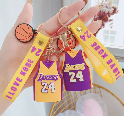 Personalità creativa NBA Kobe Lakers James Harden jersey portachiavi basket ornamenti bamb...