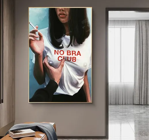 Astratta No Bar Club Smoking Girl Dipinti su tela Poster e stampe Modern Wall Art Pictures...