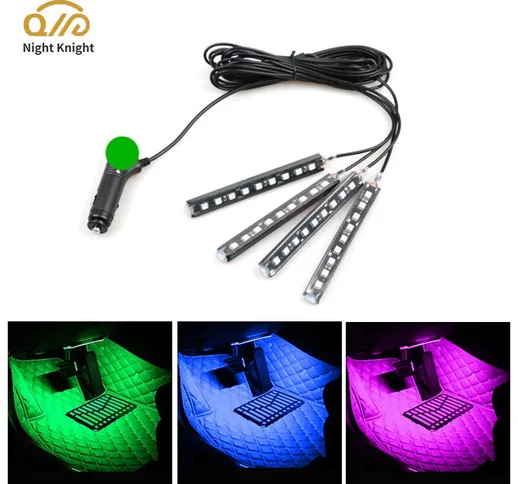 Night Knight 2pcs 4pcs LED Atmosphere Lights Bar Car Interior Decoration Lamp Soles Lamp I...