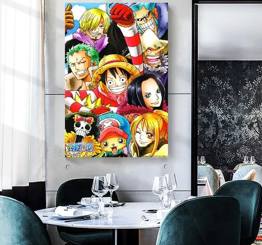 One Piece Mugiwara Anime Poster Pittura decorativa su tela Wall Art Soggiorno Poster Pittu...