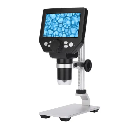 Microscopio elettronico digitale professionale G1000 Display LCD con base larga da 4,3 pol...