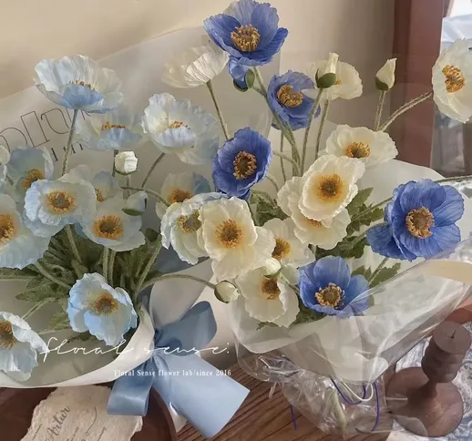 ins Corea simulazione bouquet fiori finti papaveri decorazione della stanza picnic pendolo...