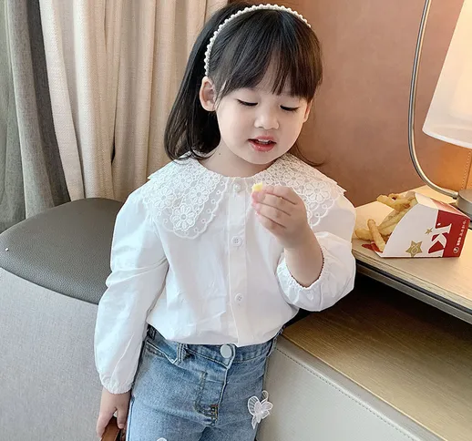 2021 versione coreana della camicia per bambole color block autunnale per bambini, camicia...