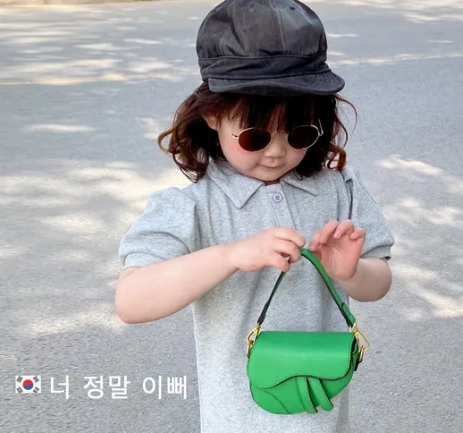Versione coreana dello stile straniero mini borsa da sella messenger portatile per bambini...