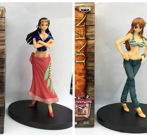New One Piece/One Piece DXF Group Vertical Robin Nami Figura in scatola Claw Machine Decor...